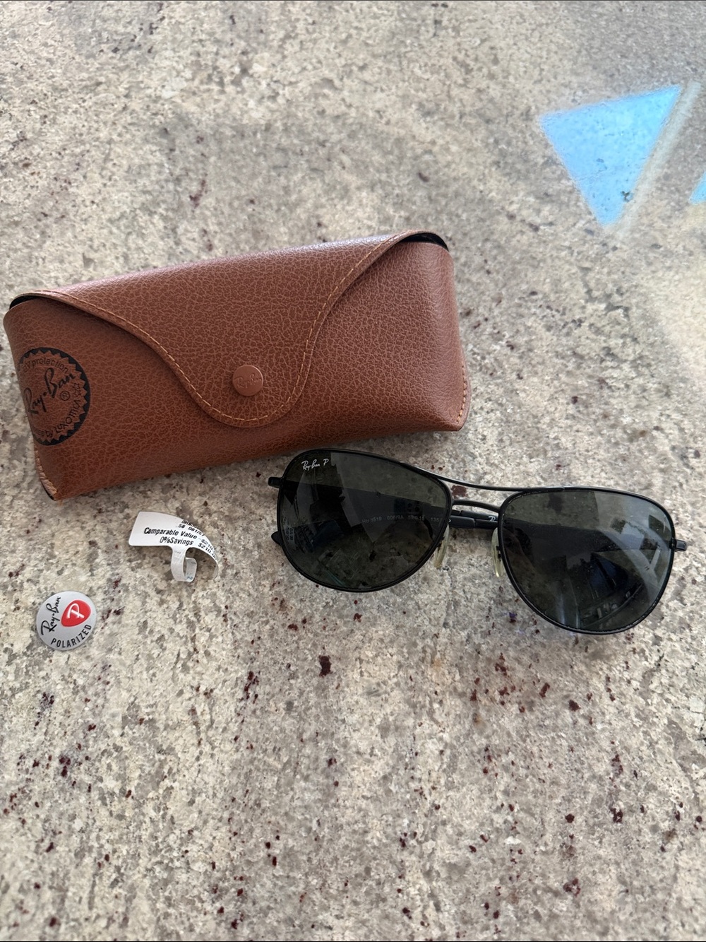 Ray-Ban Men’s Black Sunglasses with Brown Case **see description**